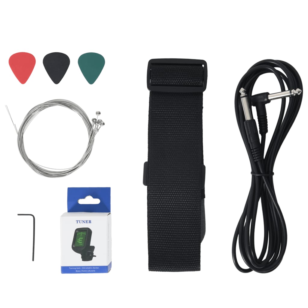 vidaXL Ηλεκτρική Κιθάρα για Παιδιά Καφέ & Λευκή 3/4 30" με Θήκη