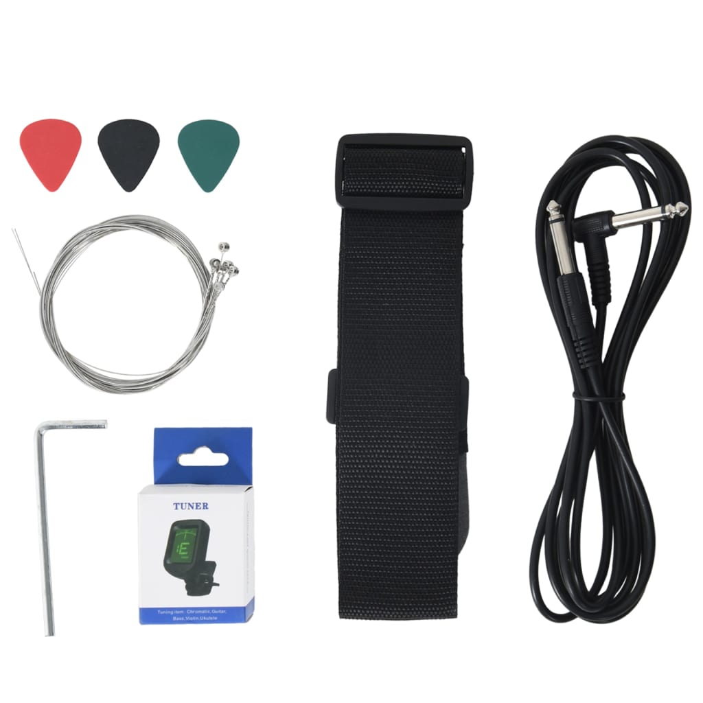 vidaXL Ηλεκτρική Κιθάρα για Παιδιά Καφέ & Μαύρο 3/4 30" με Θήκη