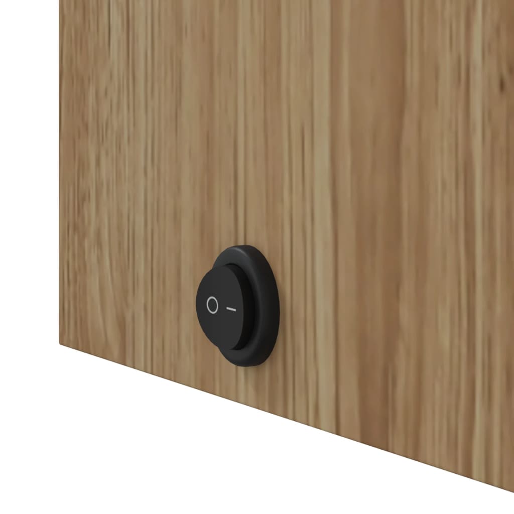 vidaXL Καθρέφτης Μπάνιου με Ντουλάπι & LED Χρώμα Δρυός 60x13x52 εκ.