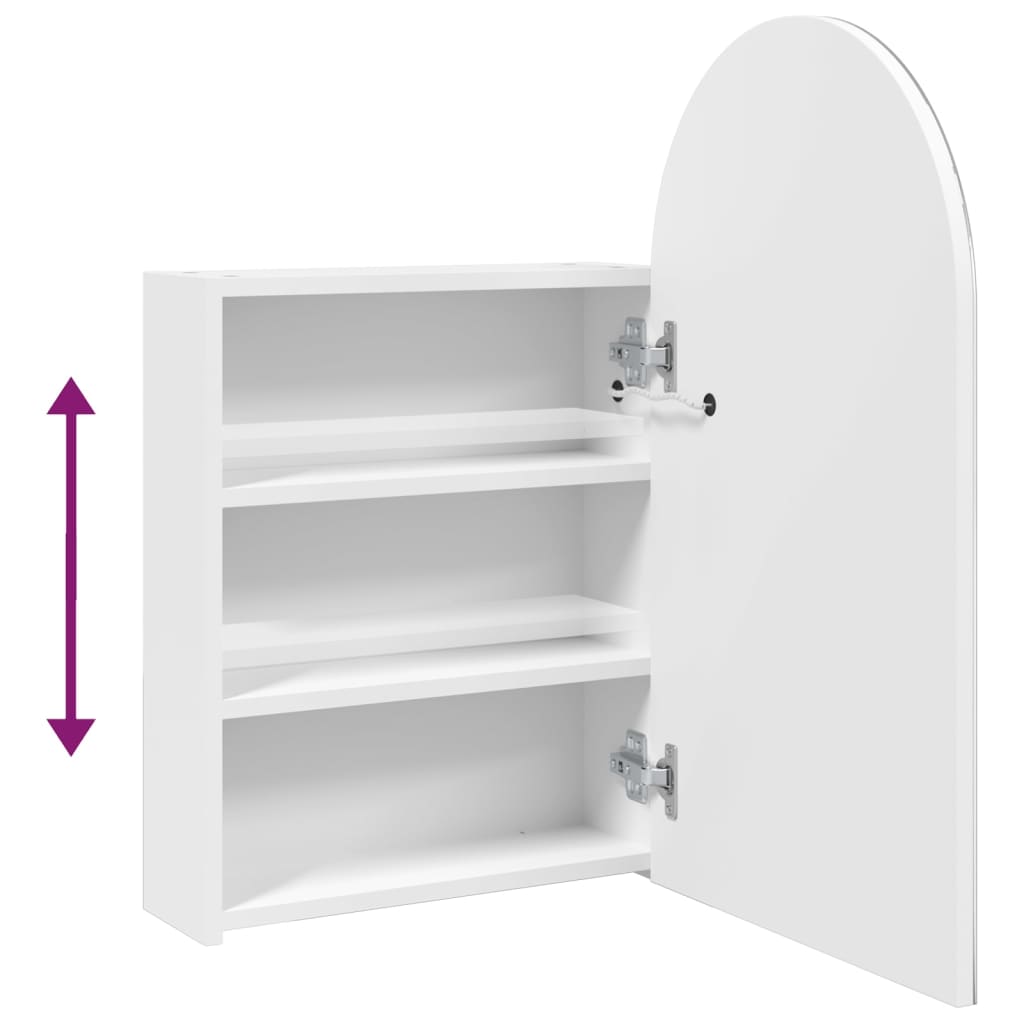 vidaXL Καθρέφτης Μπάνιου με Ντουλάπι & LED Αψίδα Λευκό 42x13x70 εκ.