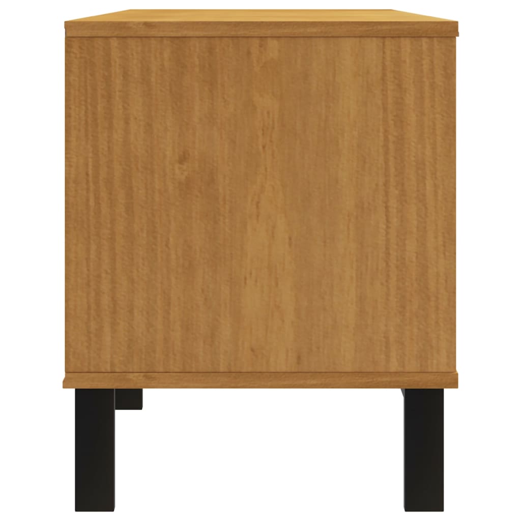vidaXL Έπιπλο Τηλεόρασης FLAM 158x40x50 εκ. Μασίφ Πεύκο Γυάλινη Πόρτα