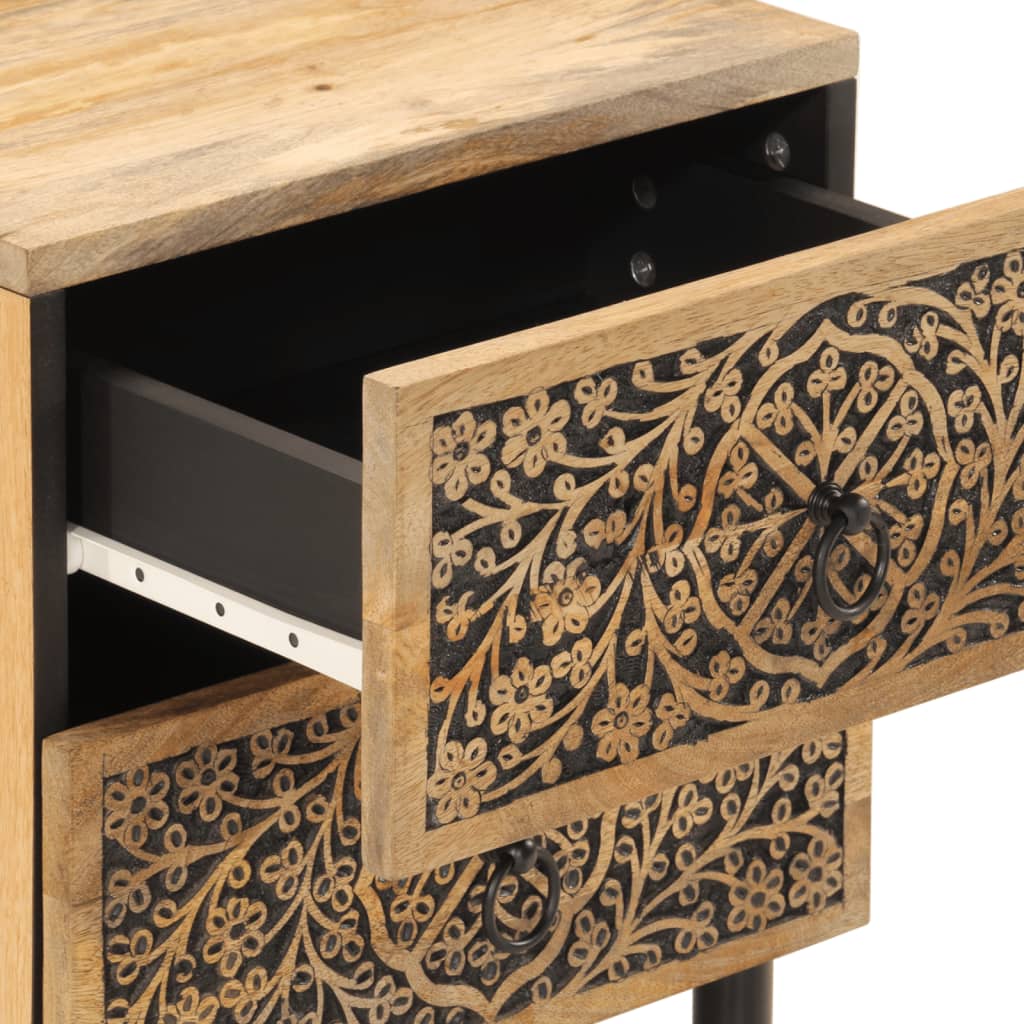 vidaXL Κομοδίνα 2 τεμ. 40 x 33 x 46 εκ. από Μασίφ Ξύλο Μάνγκο