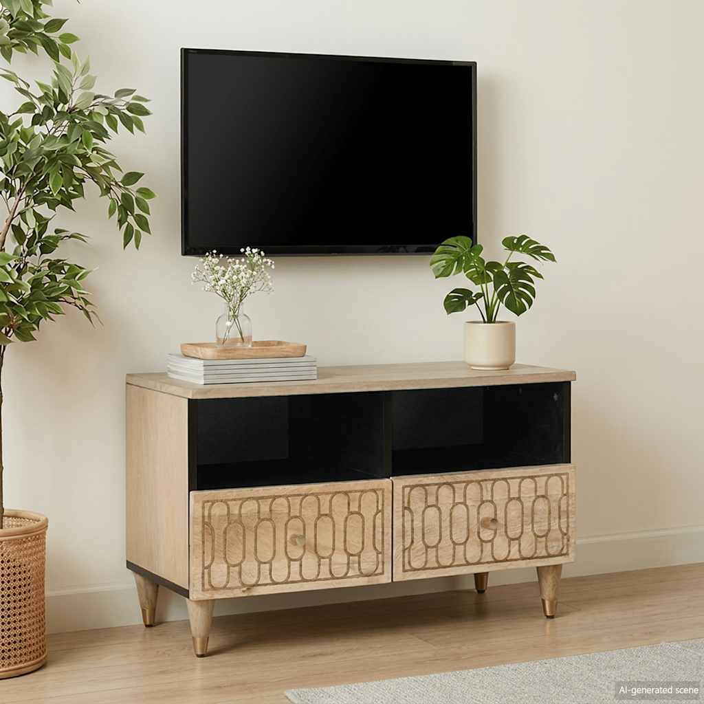 vidaXL Έπιπλο Τηλεόρασης 70 x 33 x 46 εκ. από Μασίφ Ξύλο Μάνγκο