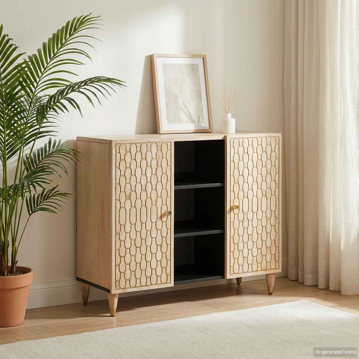 vidaXL Βοηθητικό Ντουλάπι 90 x 33 x 75 εκ. από Μασίφ Ξύλο Μάνγκο