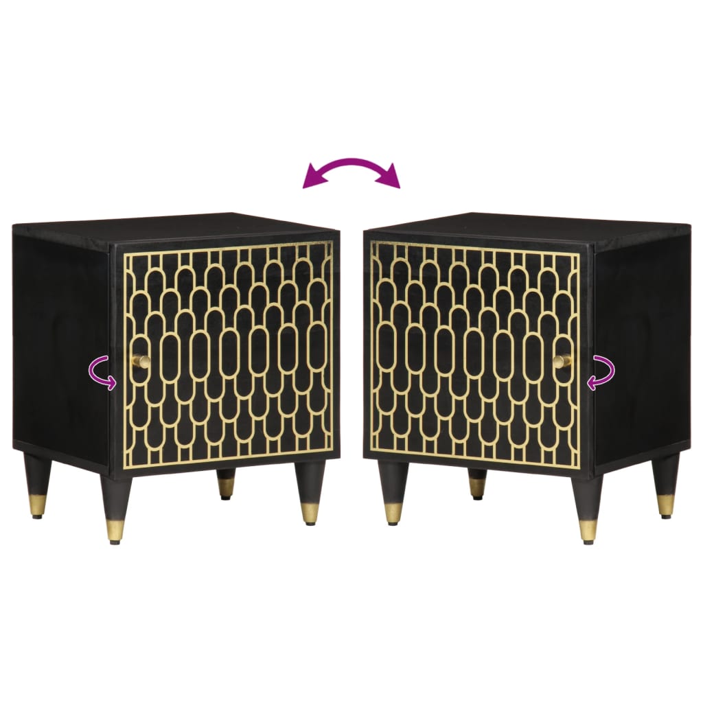 vidaXL Κομοδίνα 2 τεμ. 40 x 33 x 46 εκ. από Μασίφ Ξύλο Μάνγκο