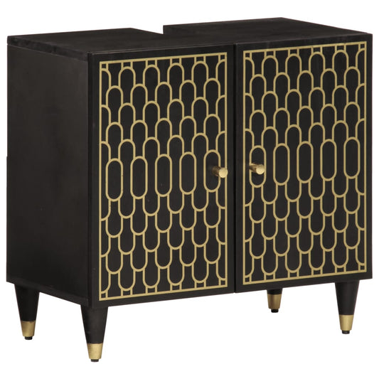 vidaXL Ντουλάπι Μπάνιου 62 x 33 x 58 εκ. από Μασίφ Ξύλο Μάνγκο