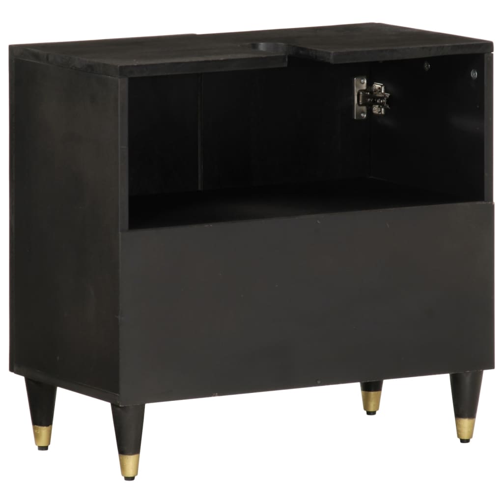 vidaXL Ντουλάπι Μπάνιου 62 x 33 x 58 εκ. από Μασίφ Ξύλο Μάνγκο