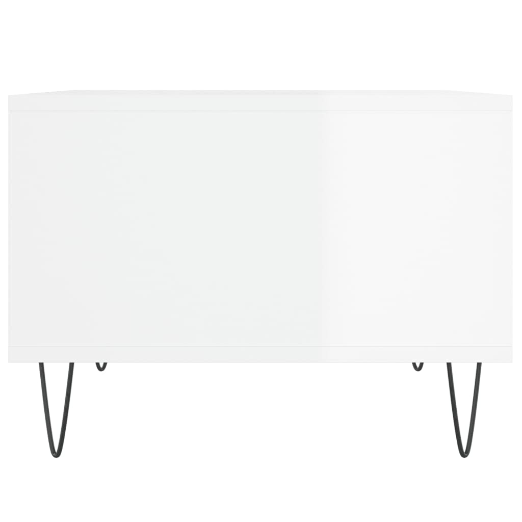 vidaXL Τραπεζάκι Σαλονιού Γυαλ. Λευκό 60x50x36,5 εκ. Επεξεργ. Ξύλο