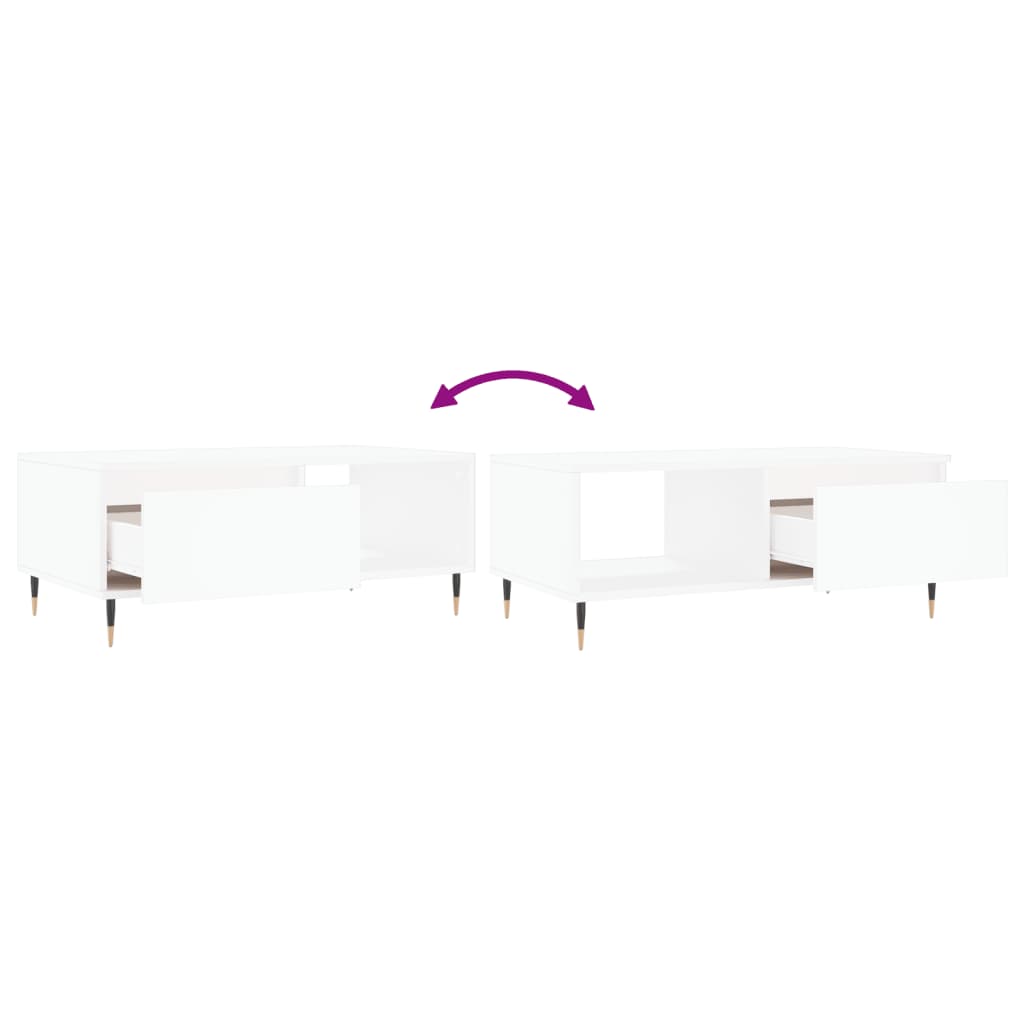 vidaXL Τραπεζάκι Σαλονιού Λευκό 90 x 50 x 36,5 εκ. Επεξεργασμένο Ξύλο