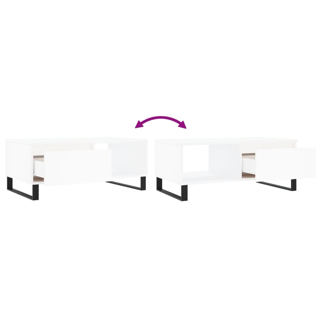 vidaXL Τραπεζάκι Σαλονιού Λευκό 90 x 50 x 36,5 εκ. Επεξεργασμένο Ξύλο