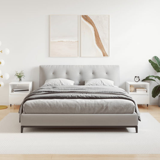 vidaXL Κομοδίνα 2 τεμ. Γυαλ. Λευκό 40 x 35 x 50 εκ. Επεξεργασμένο Ξύλο