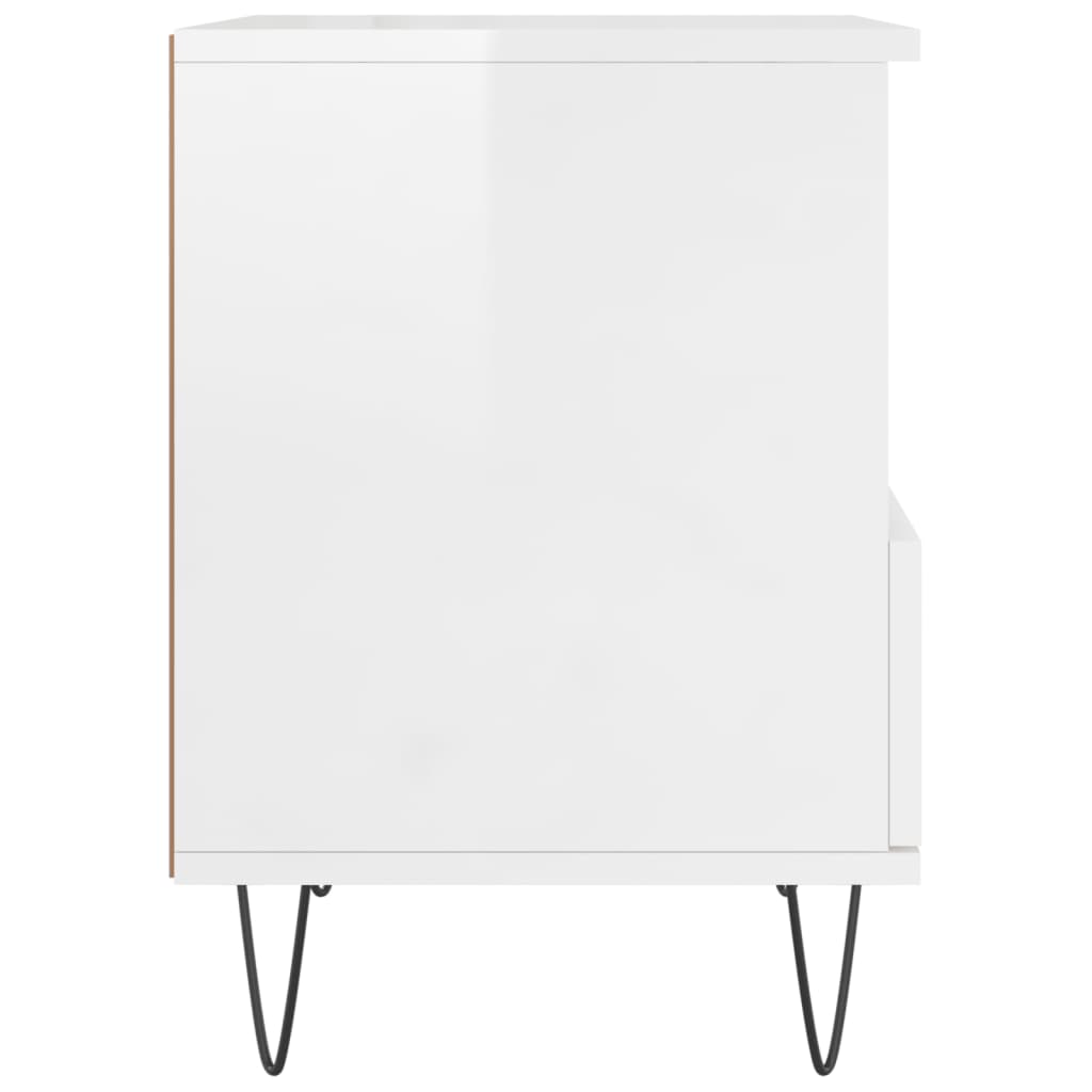 vidaXL Κομοδίνα 2 τεμ. Γυαλ. Λευκό 40 x 35 x 50 εκ. Επεξεργασμένο Ξύλο