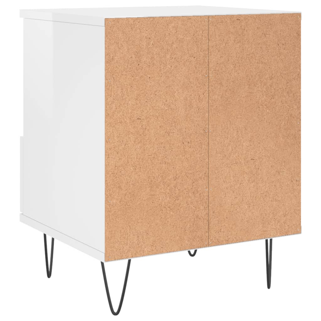 vidaXL Κομοδίνα 2 τεμ. Γυαλ. Λευκό 40 x 35 x 50 εκ. Επεξεργασμένο Ξύλο