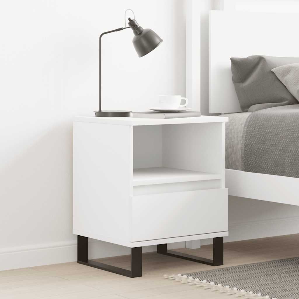 vidaXL Κομοδίνο Λευκό 40 x 35 x 50 εκ. από Επεξεργασμένο Ξύλο