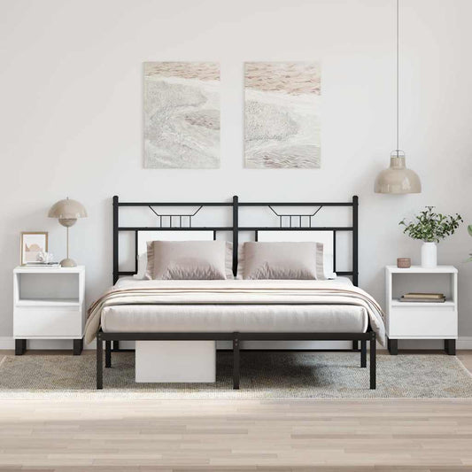 vidaXL Κομοδίνα Λευκά 2 τεμ. 40 x 35 x 50 εκ. από Επεξεργασμένο Ξύλο