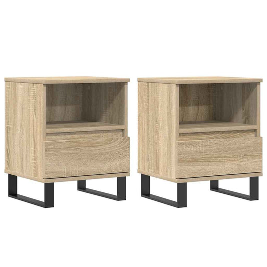 vidaXL Κομοδίνα 2 τεμ. Sonoma Δρυς 40 x 35 x 50 εκ. από Επεξεργ. Ξύλο