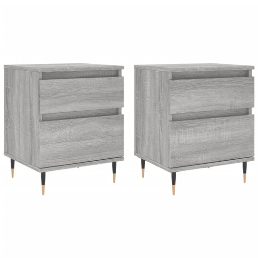 vidaXL Κομοδίνα 2 τεμ. Γκρι Sonoma 40 x 35 x 50 εκ. από Επεξεργ. Ξύλο