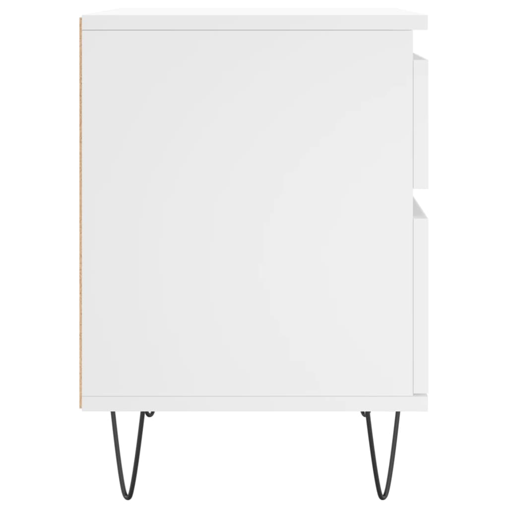 vidaXL Κομοδίνα Λευκά 2 τεμ. 40 x 35 x 50 εκ. από Επεξεργασμένο Ξύλο