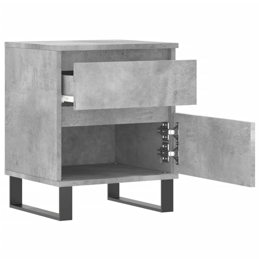 vidaXL Κομοδίνο Γκρι Σκυροδέματος 40 x 35 x 50 εκ. από Επεξεργ. Ξύλο