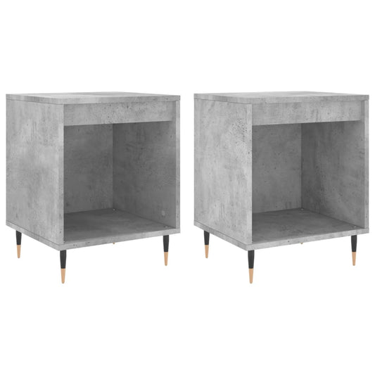 vidaXL Κομοδίνα 2 τεμ. Γκρι Σκυροδέματος 40x35x50 εκ. Επεξεργ. Ξύλο