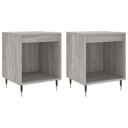 vidaXL Κομοδίνα 2 τεμ. Γκρι Sonoma 40 x 35 x 50 εκ. από Επεξεργ. Ξύλο