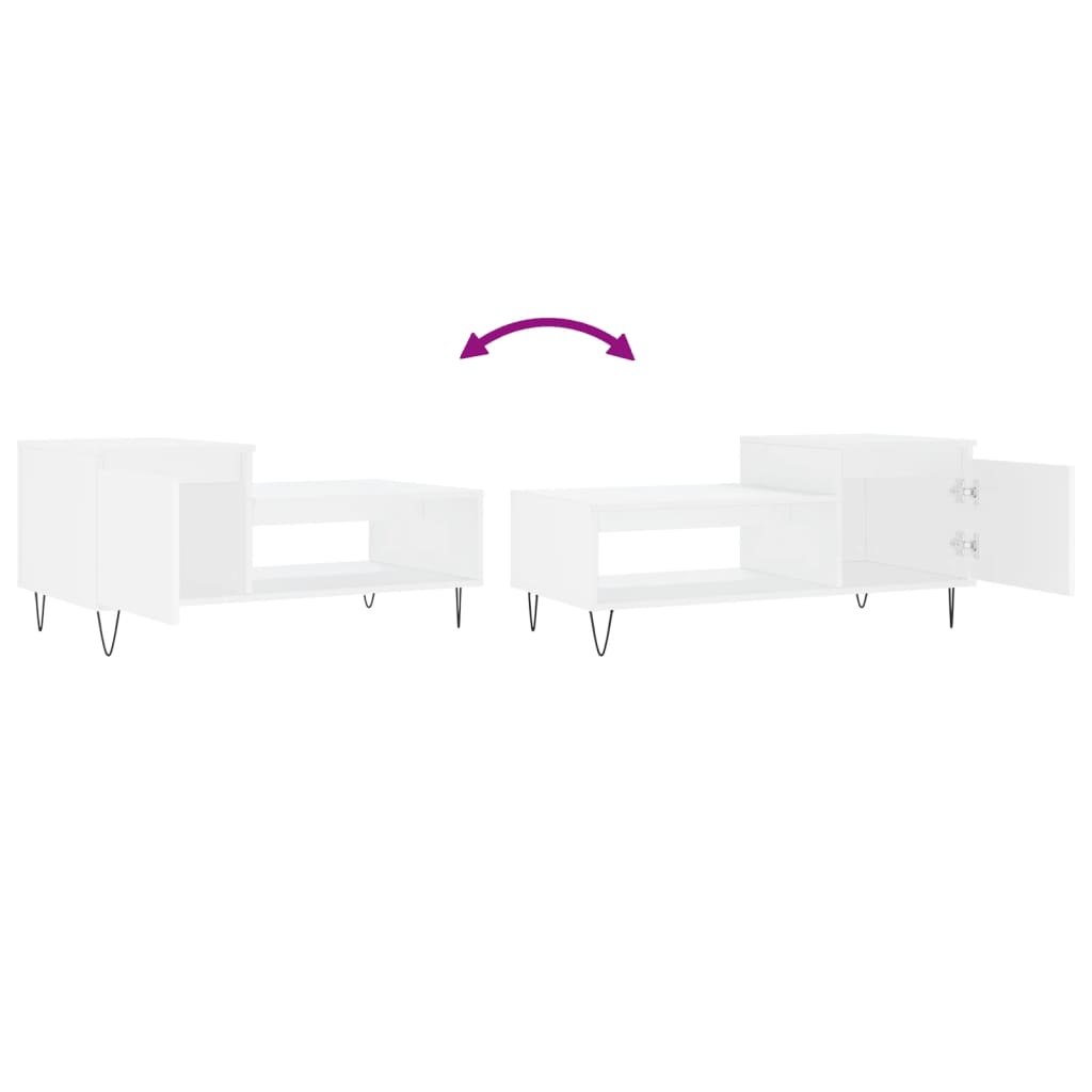 vidaXL Τραπεζάκι Σαλονιού Λευκό 100x50x45 εκ. Επεξεργασμένο Ξύλο