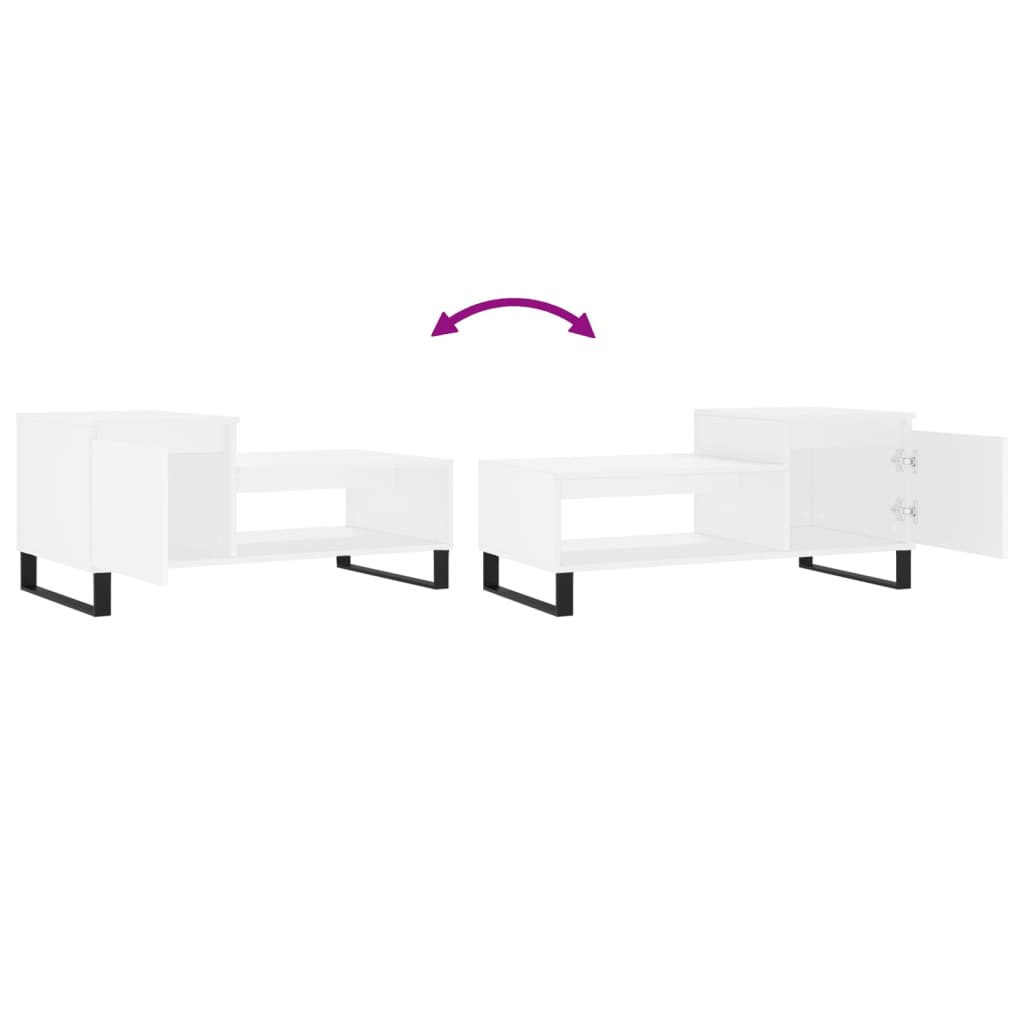 vidaXL Τραπεζάκι Σαλονιού Λευκό 100x50x45 εκ. Επεξεργασμένο Ξύλο