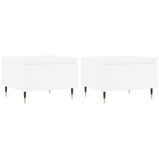 vidaXL Τραπεζάκια Σαλονιού 2 τεμ. Λευκά 50 x 46 x 35 εκ. Επεξεργ. Ξύλο