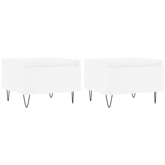 vidaXL Τραπεζάκια Σαλονιού 2 τεμ. Λευκά 50 x 46 x 35 εκ. Επεξεργ. Ξύλο