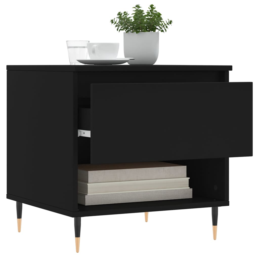 vidaXL Τραπεζάκι Σαλονιού Μαύρο 50 x 46 x 50 εκ. από Επεξεργ. Ξύλο