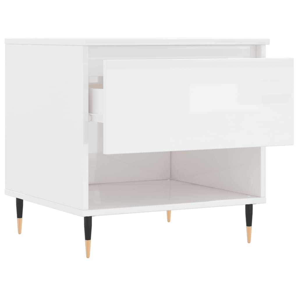 vidaXL Τραπεζάκι Σαλονιού Γυαλιστ. Λευκό 50 x 46 x 50εκ. Επεξεργ. Ξύλο