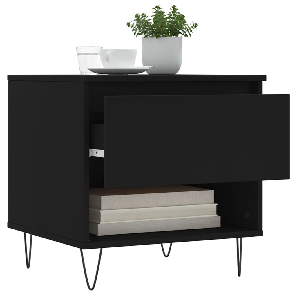 vidaXL Τραπεζάκι Σαλονιού Μαύρο 50 x 46 x 50 εκ. από Επεξεργ. Ξύλο