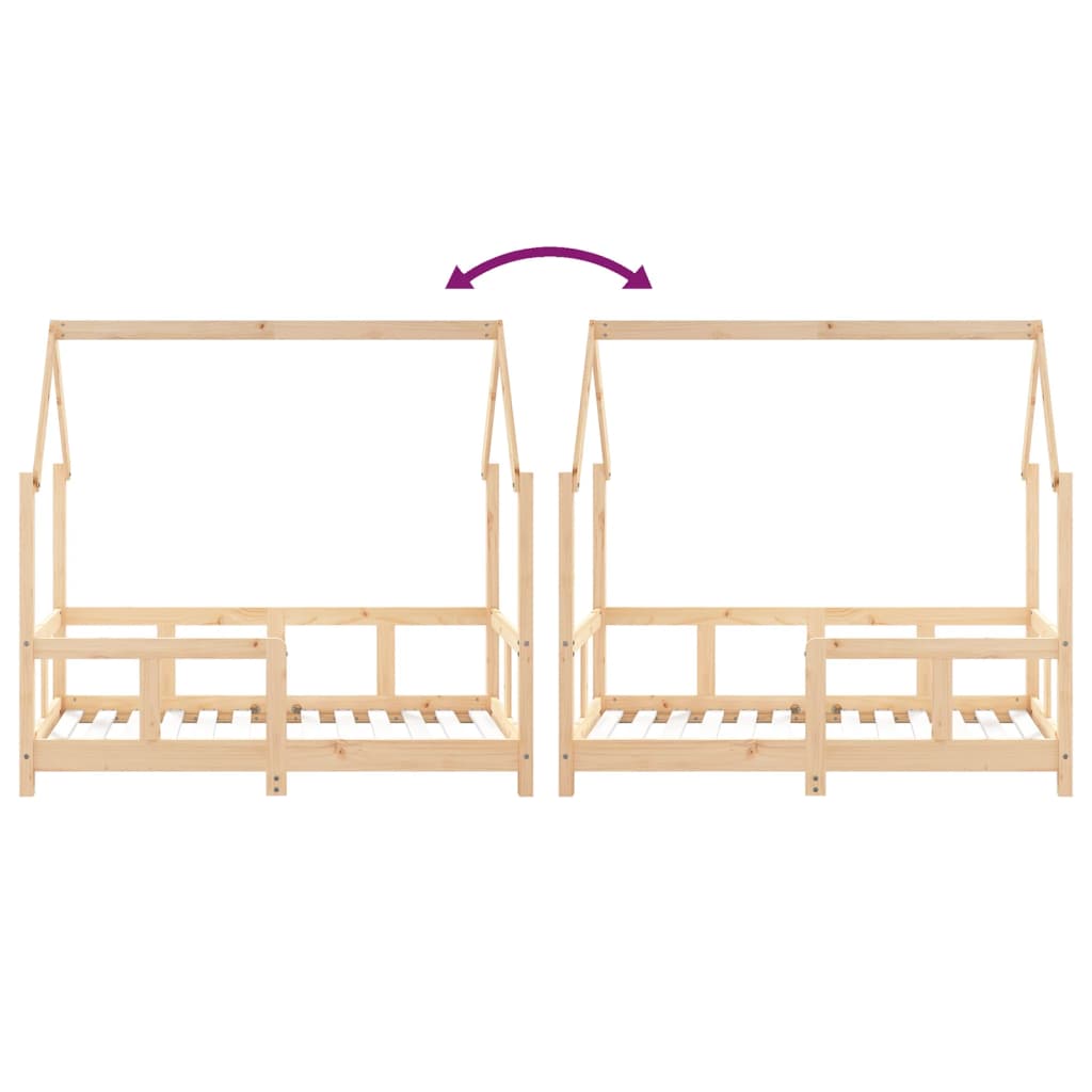 vidaXL Πλαίσιο Παιδικού Κρεβατιού 70 x 140 εκ. από Μασίφ Ξύλο Πεύκου