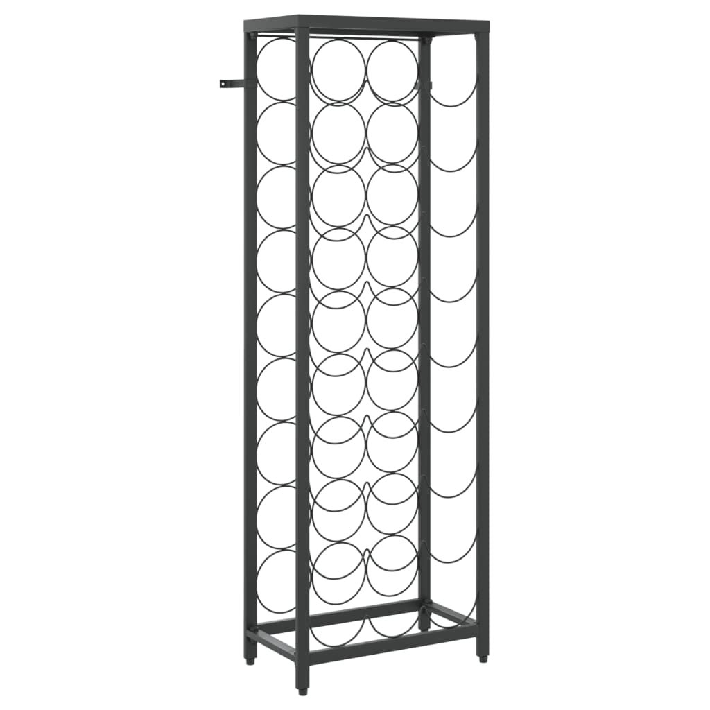 vidaXL Ραφιέρα Κρασιών 27 Μπουκ. Μαύρη 34x18x100εκ Σφυρήλατο Σίδερο