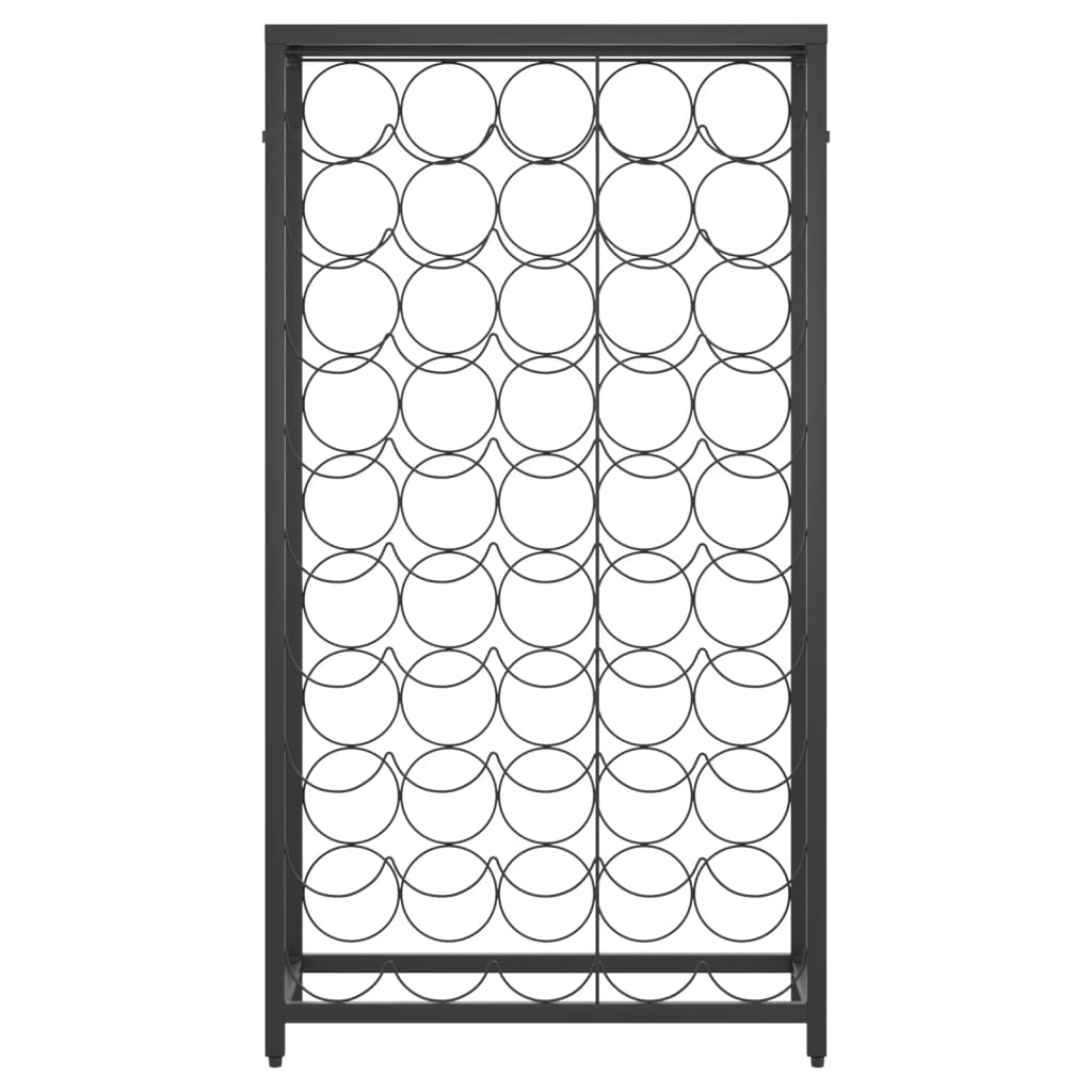 vidaXL Ραφιέρα Κρασιών 45 Μπουκ. Μαύρη 54x18x100εκ Σφυρήλατο Σίδερο