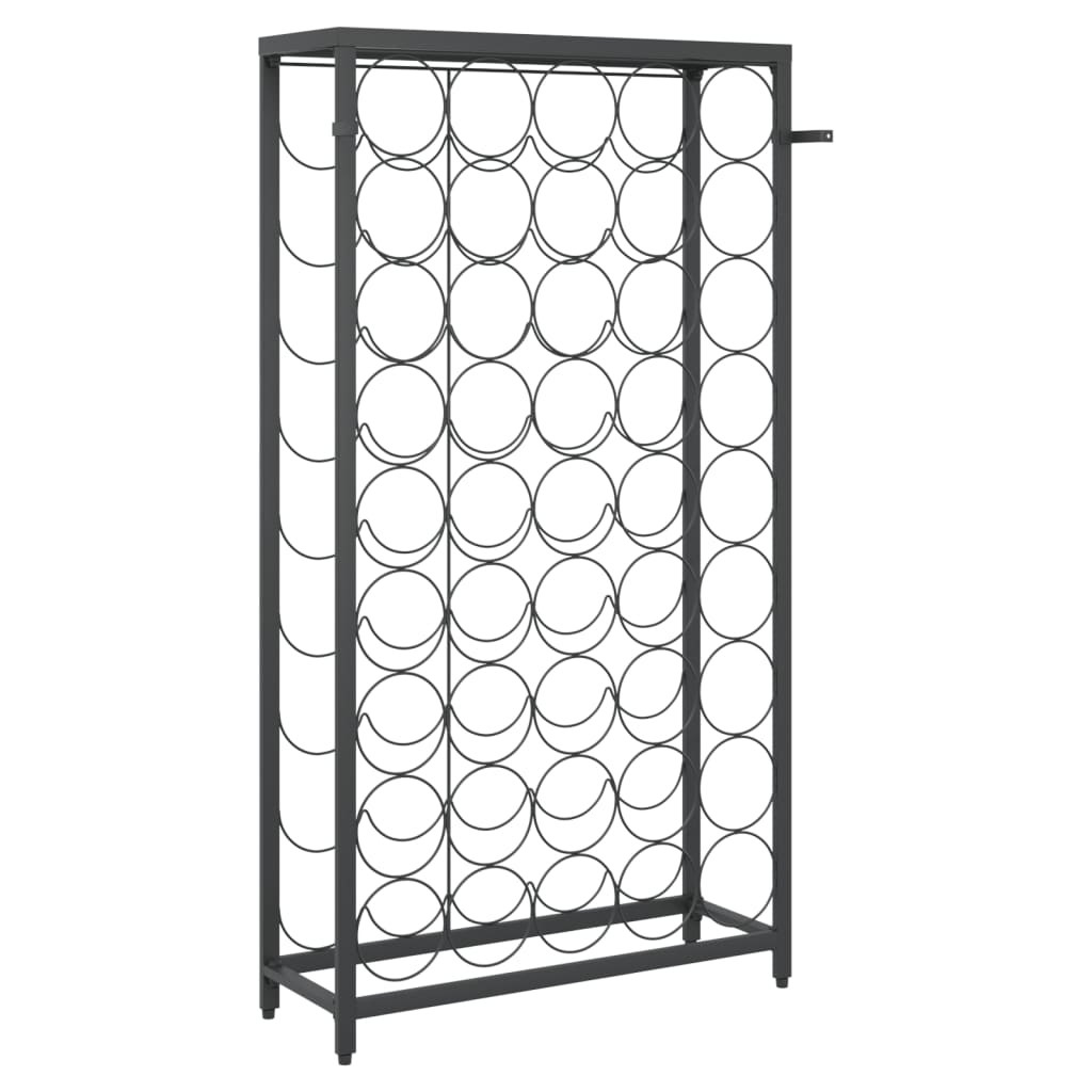 vidaXL Ραφιέρα Κρασιών 45 Μπουκ. Μαύρη 54x18x100εκ Σφυρήλατο Σίδερο