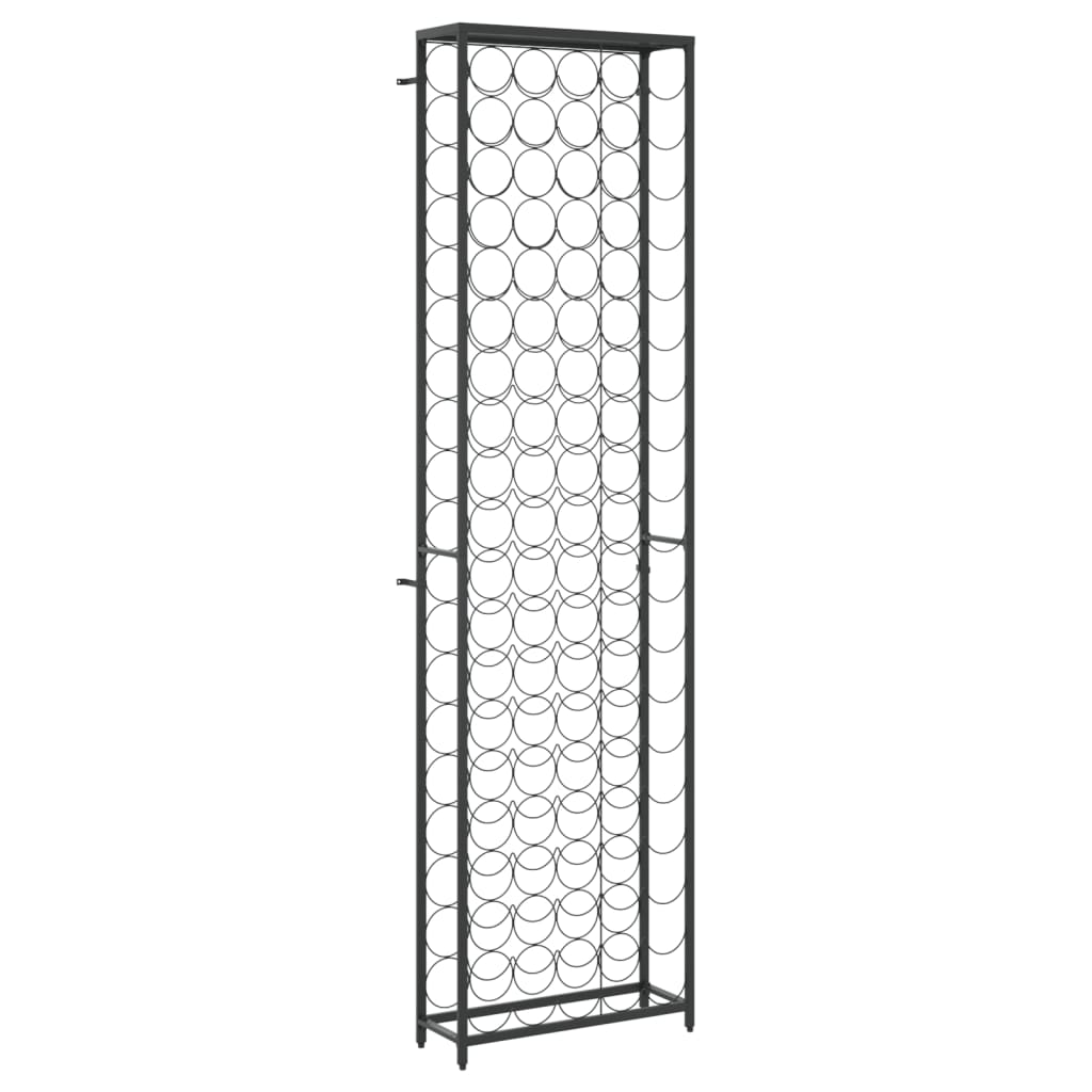vidaXL Ραφιέρα Κρασιών 95 Μπουκ. Μαύρη 54x18x200εκ Σφυρήλατο Σίδερο