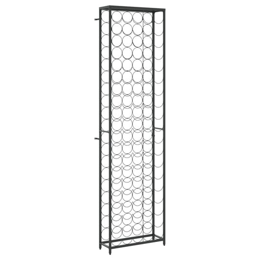 vidaXL Ραφιέρα Κρασιών 95 Μπουκ. Μαύρη 54x18x200εκ Σφυρήλατο Σίδερο
