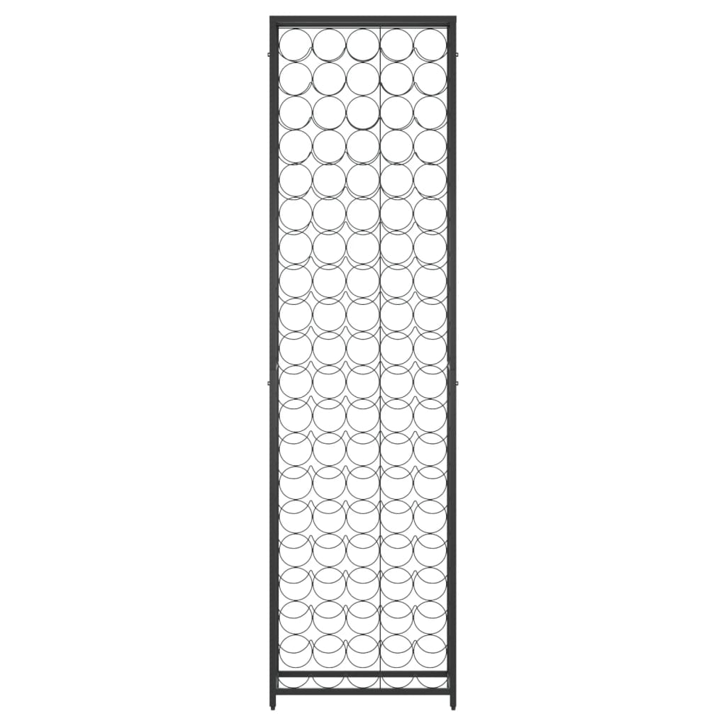 vidaXL Ραφιέρα Κρασιών 95 Μπουκ. Μαύρη 54x18x200εκ Σφυρήλατο Σίδερο