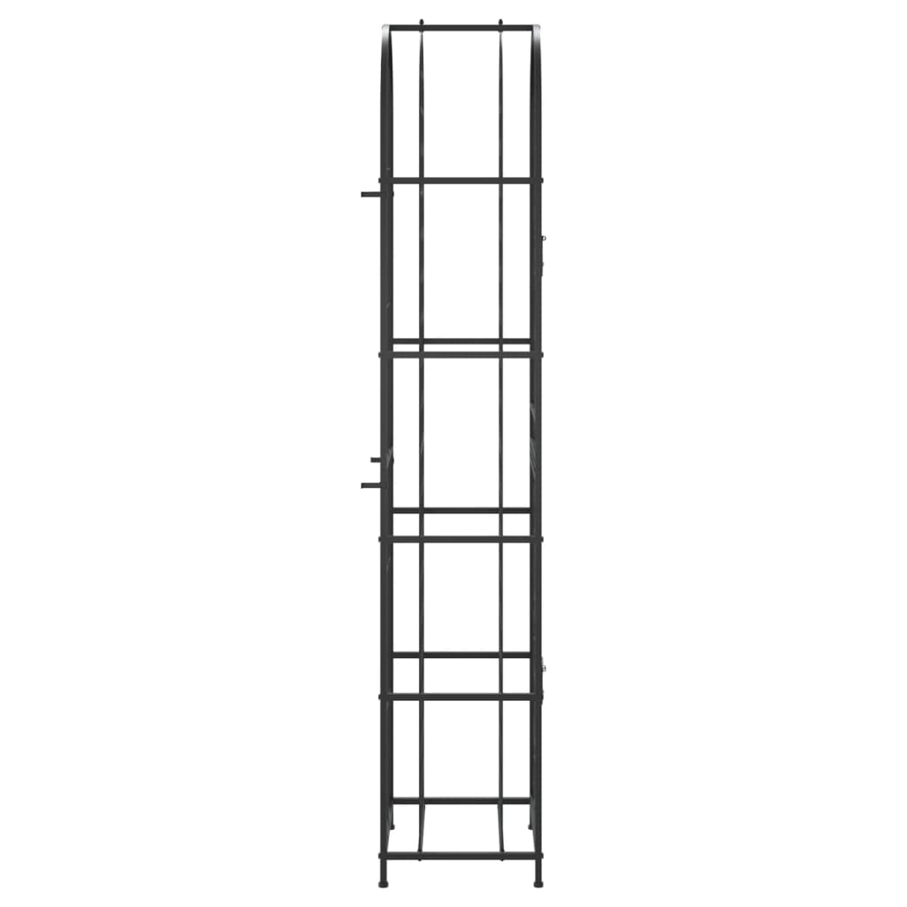vidaXL Ραφιέρα Κρασιών 73 Μπουκ. Μαύρη 45x36x200 εκ. Σφυρήλατο Σίδερο