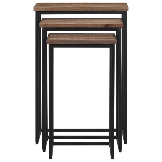 vidaXL Τραπεζάκια Ζιγκόν 3 τεμ. από Μασίφ Ξύλο Teak