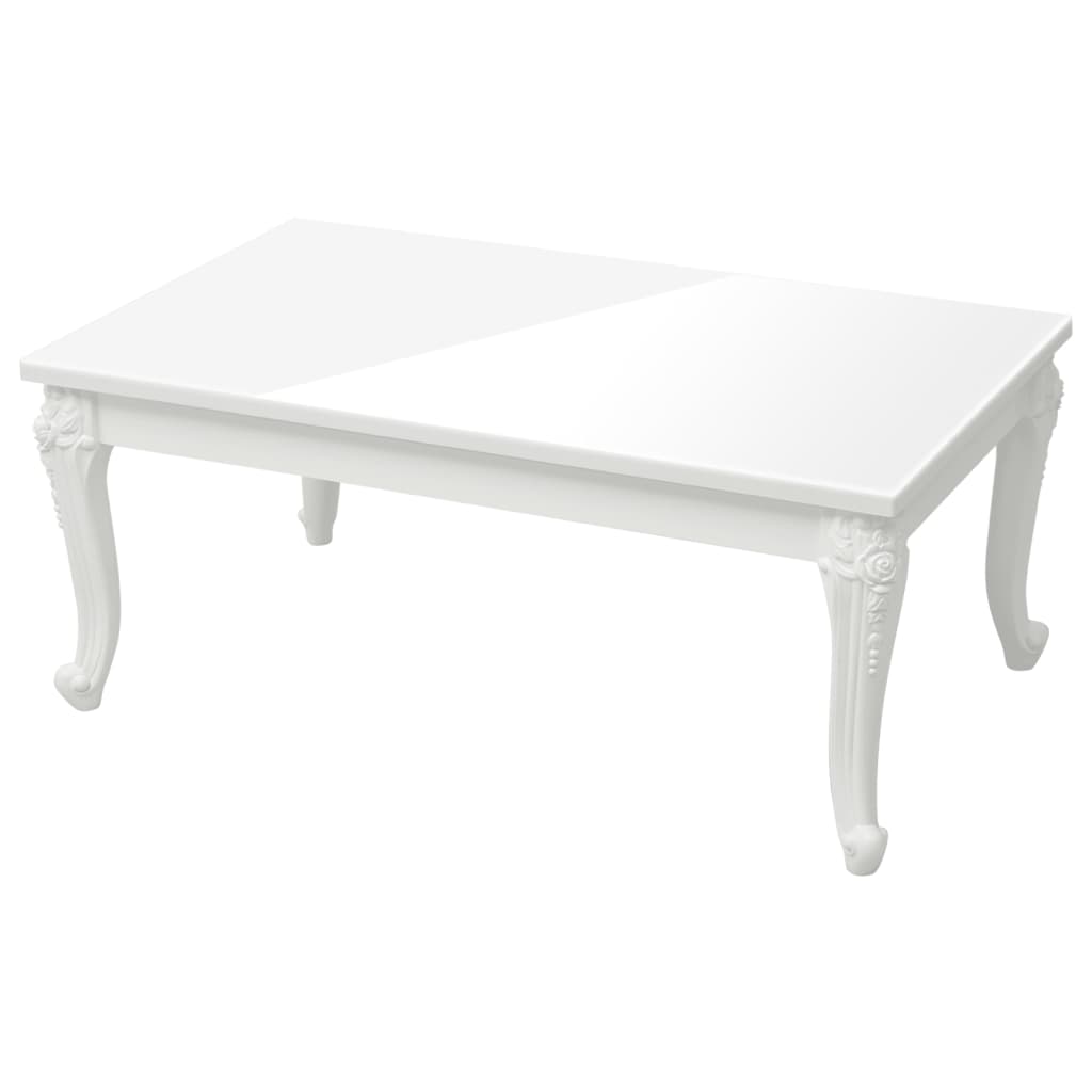 vidaXL Τραπεζάκι Σαλονιού Γυαλ. Λευκό 100 x 50 x 42 εκ. Επεξεργ. Ξύλο