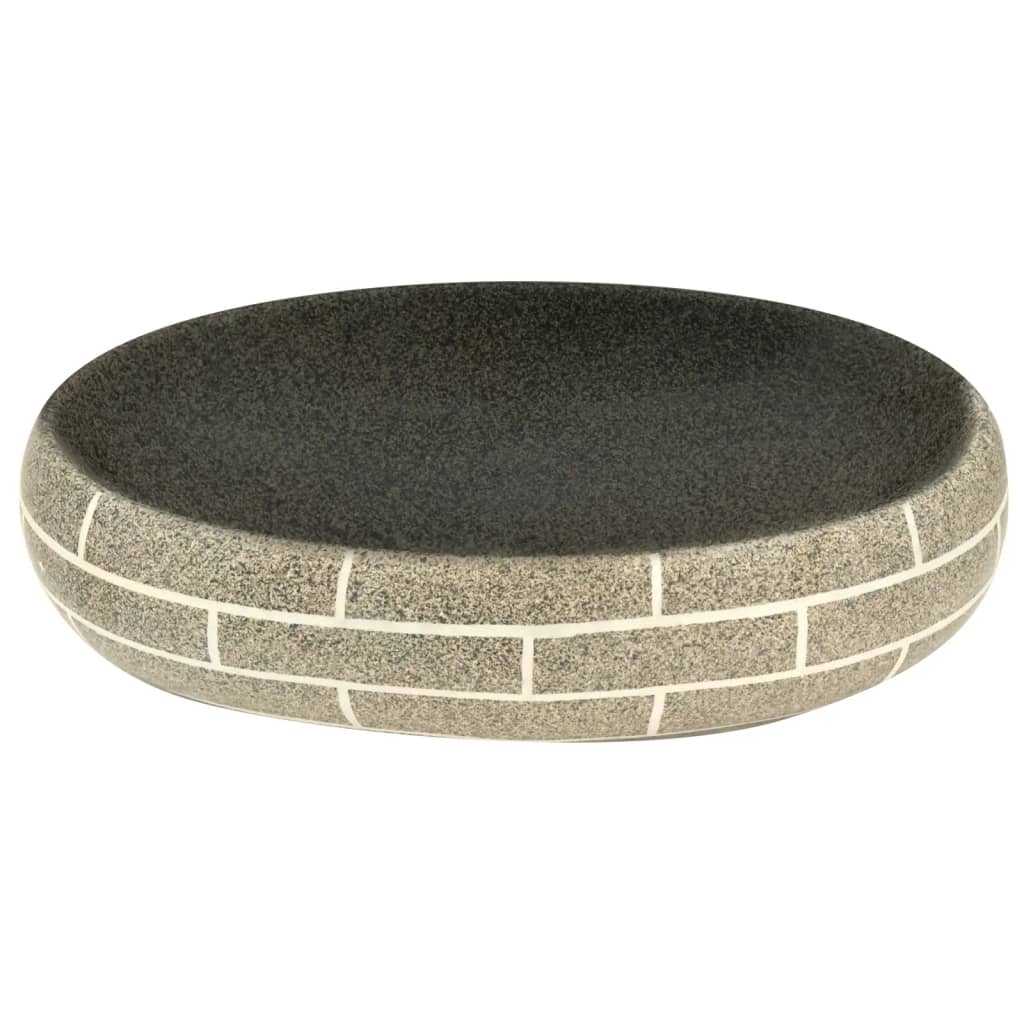 vidaXL Νιπτήρας Οβάλ Πολύχρωμος 59 x 40 x 15 εκ. Κεραμικός