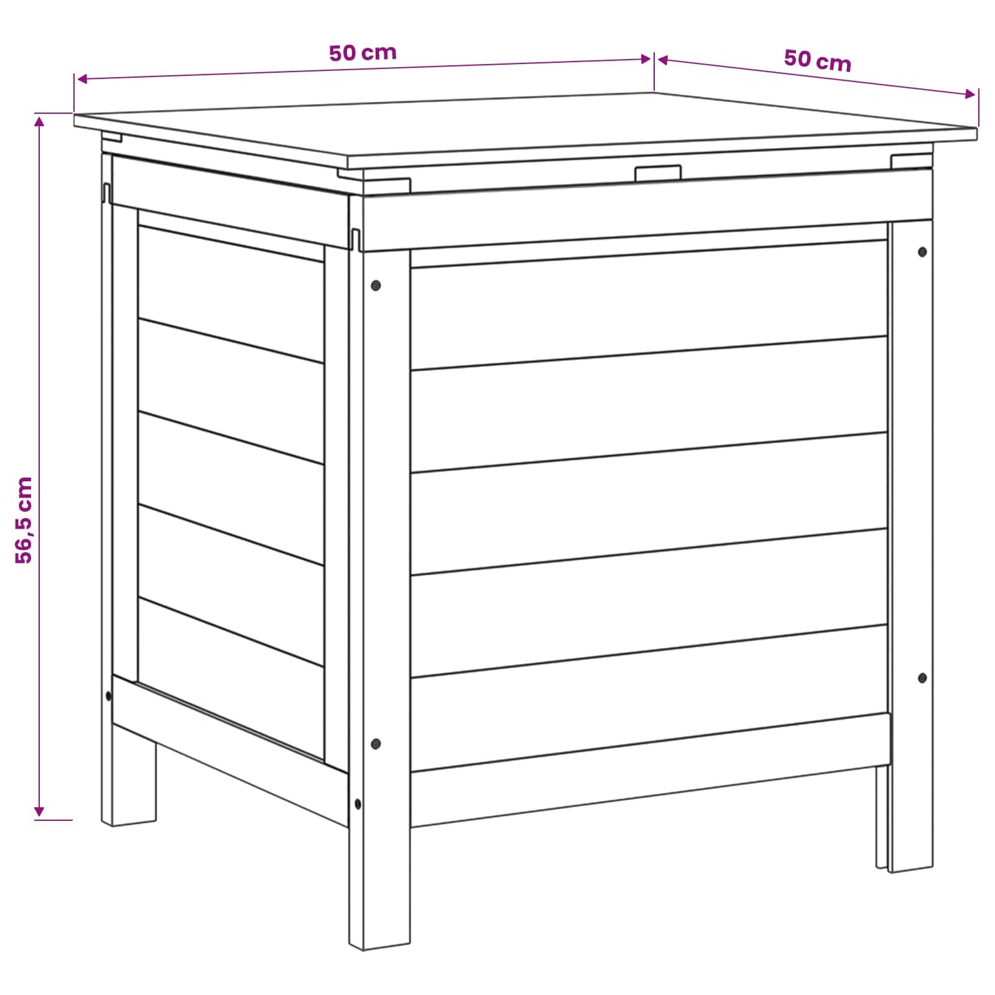 vidaXL Μπαούλο Αποθ. Κήπου Καφέ 50x49x56,5 εκ. Μασίφ Ξύλο Ελάτης