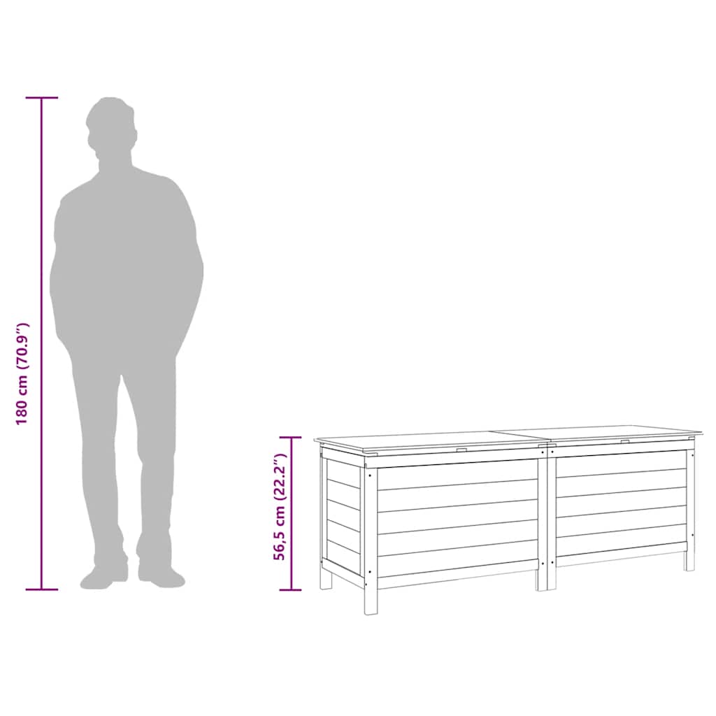 vidaXL Μπαούλο Αποθ. Κήπου Λευκό 150x50x56,5 εκ Μασίφ Ξύλο Ελάτης