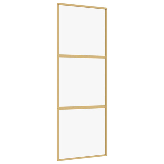 vidaXL Συρόμενη Πόρτα Χρυσή 76 x 205 εκ. από Γυαλί ESG και Αλουμίνιο