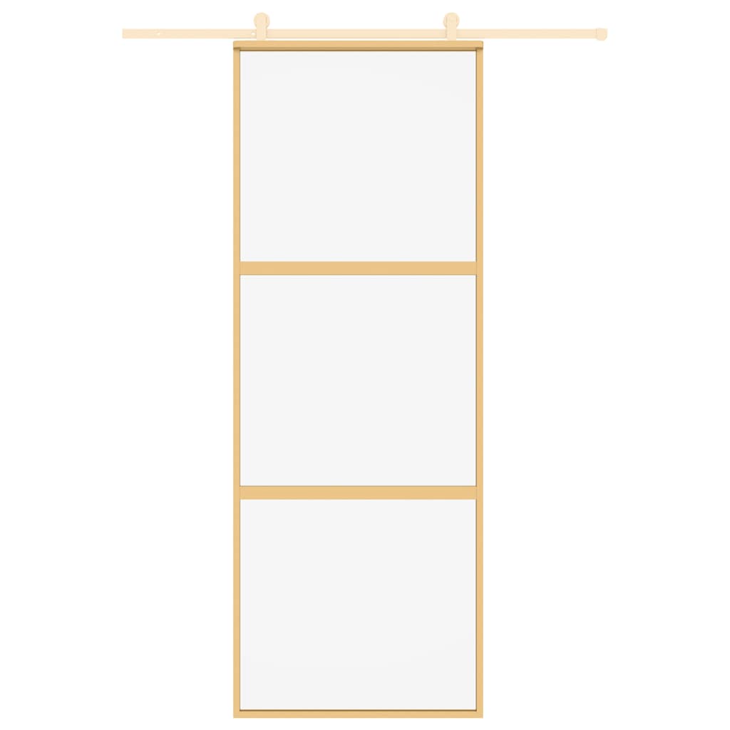 vidaXL Συρόμενη Πόρτα Χρυσή 76 x 205 εκ. από Γυαλί ESG και Αλουμίνιο