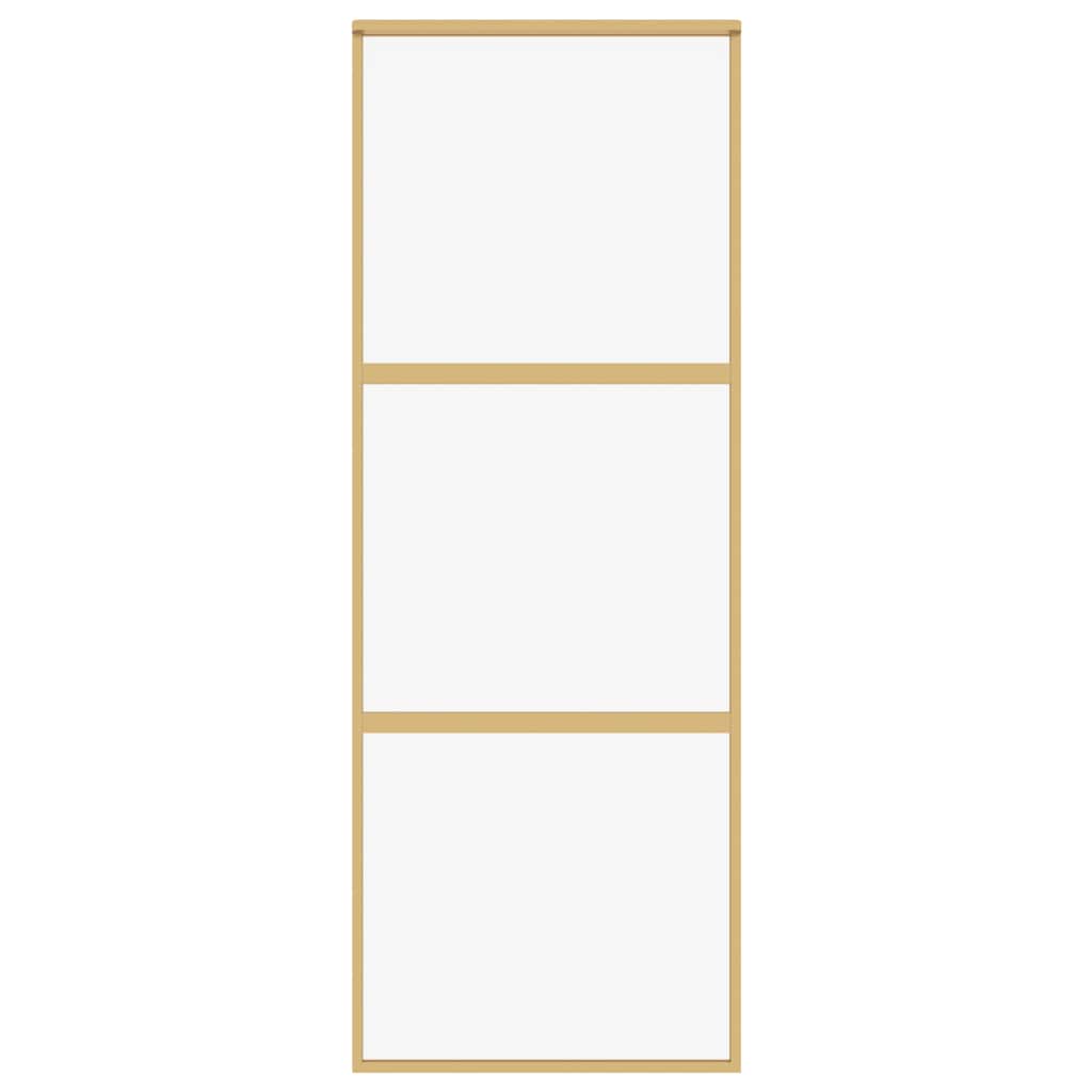 vidaXL Συρόμενη Πόρτα Χρυσή 76 x 205 εκ. από Γυαλί ESG και Αλουμίνιο