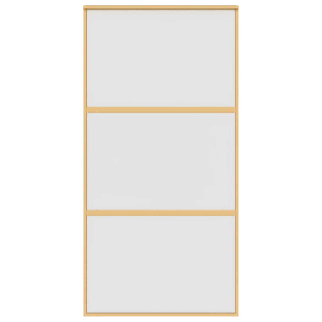 vidaXL Συρόμενη Πόρτα Χρυσή 102,5x205 εκ. Αμμοβολή ESG Γυαλί/Αλουμίνιο