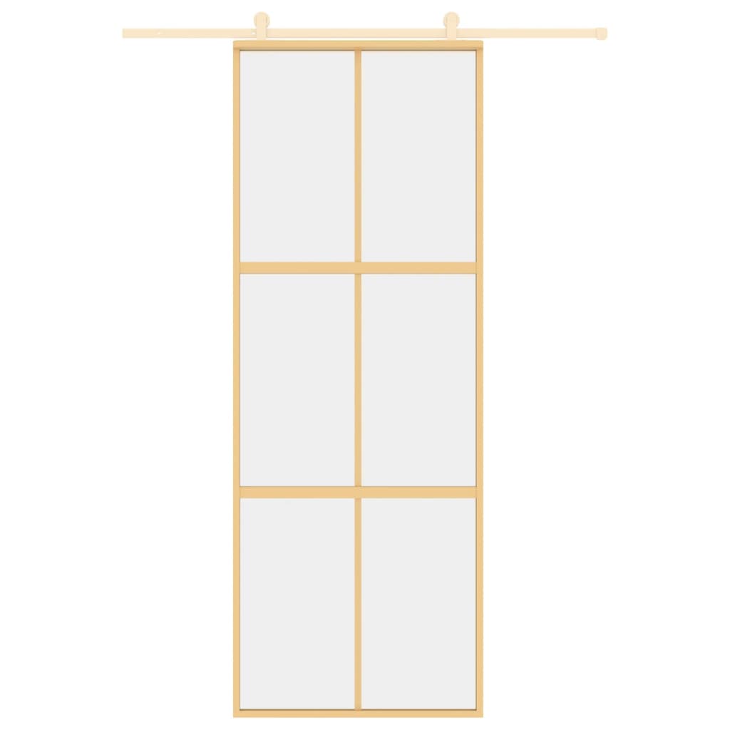 vidaXL Συρόμενη Πόρτα Χρυσή 76 x 205 εκ. από Γυαλί ESG και Αλουμίνιο